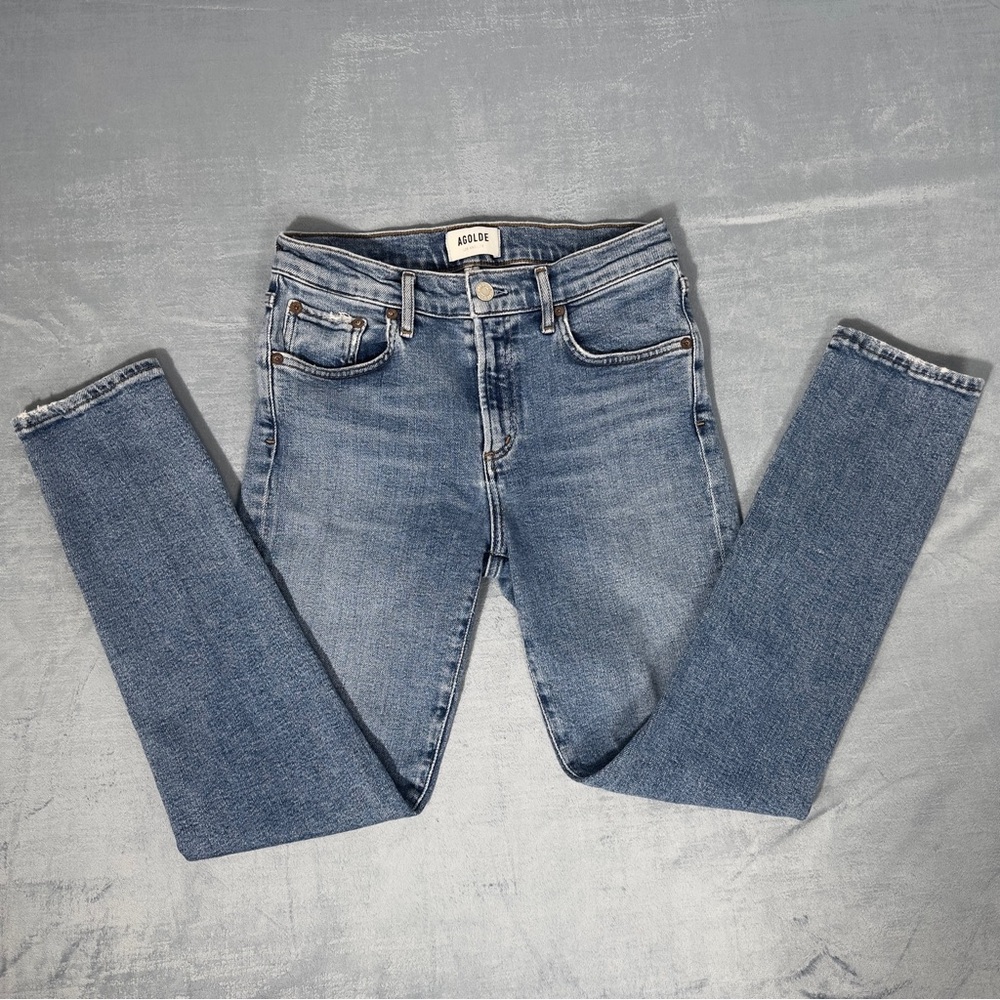 Agolde Light Blue Denim Skinny Jeans